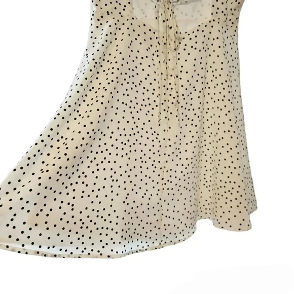Lulu's Polkadot Spaghetti Strap Mini Casual Sundress Dress White Size Large. - Picture 9 of 11